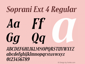 Soprani W03 Ext ExBold Italic Version 1.00 Font Sample