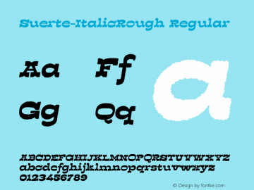 Suerte W05 Italic Rough Version 2.00图片样张