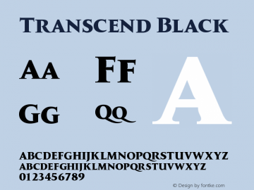 Transcend-Black Version 1.000 | wf-rip DC20190610 Font Sample