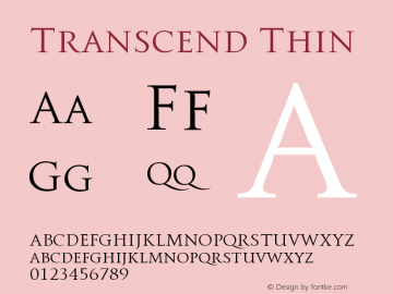 Transcend-Thin Version 1.000 | wf-rip DC20190610 Font Sample