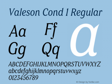 Valeson W05 Cond Light Italic Version 1.00图片样张