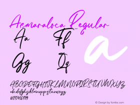 Asmaraloca Version 1.00;September 23, 2020;FontCreator 12.0.0.2545 64-bit Font Sample