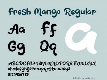 Fresh Mango Version 1.000 Font Sample