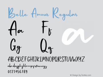 BelleAmour-Regular Version 1.000 Font Sample