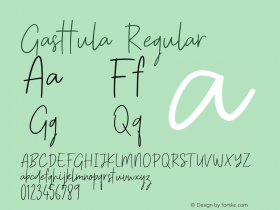 Gasttula  Font Sample