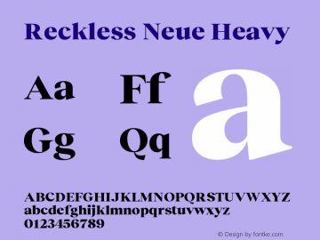 Reckless Neue Heavy Version 1.004;hotconv 1.0.109;makeotfexe 2.5.65596图片样张