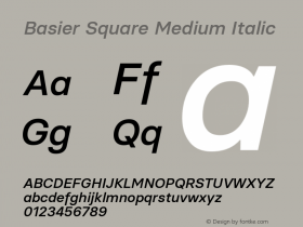 Basier Square Medium Italic Version 1.000 | wf-rip DC20180210图片样张