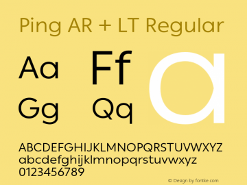 Ping AR + LT Regular Version 1.000 Font Sample