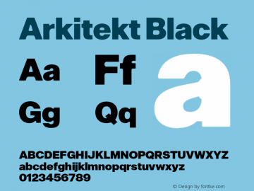 Arkitekt Black Version 1.000;PS 001.000;hotconv 1.0.88;makeotf.lib2.5.64775图片样张