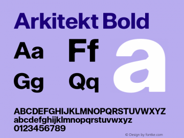 Arkitekt Bold Version 1.000;PS 001.000;hotconv 1.0.88;makeotf.lib2.5.64775图片样张