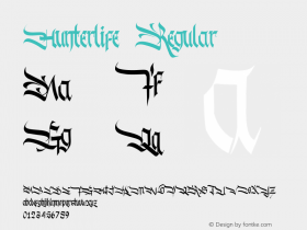 Hunterlife Version 1.00;September 23, 2020;FontCreator 12.0.0.2552 64-bit图片样张