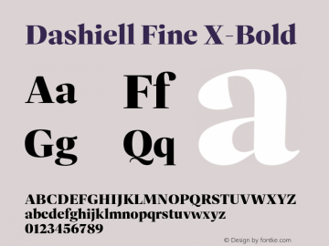 Dashiell Fine X-Bold Version 1.000;hotconv 1.0.109;makeotfexe 2.5.65596图片样张