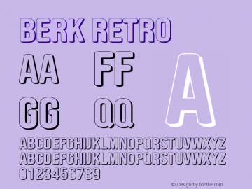 Berk Retro Version 1.000;PS 001.000;hotconv 1.0.88;makeotf.lib2.5.64775图片样张