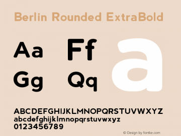 Berlin Rounded ExtraBold Version 2.000;PS 002.000;hotconv 1.0.88;makeotf.lib2.5.64775图片样张