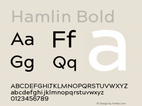 Hamlin Bold Version 1.000;PS 001.000;hotconv 1.0.88;makeotf.lib2.5.64775 Font Sample