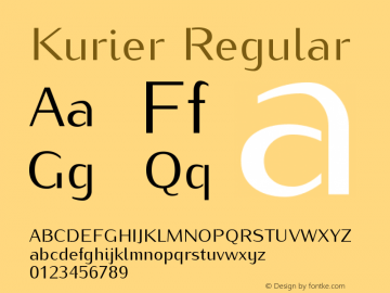 Kurier-Regular Version 1.000;PS 0.995;hotconv 1.0.49;makeotf.lib2.0.14853 Font Sample