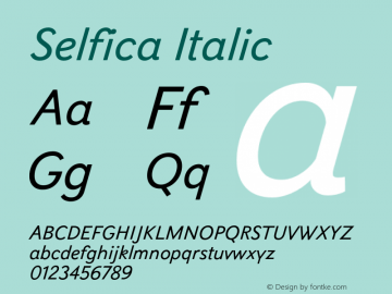 Selfica-Italic 图片样张