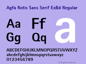 Agfa Rotis Sans Serif ExBd Regular Version 1.0 11/10/95图片样张