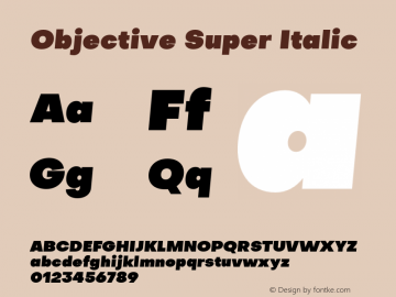 Objective-SuperItalic Version 1.000图片样张
