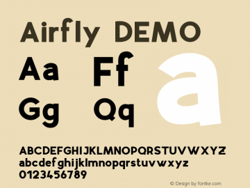 Airfly DEMO Version 1.000 Font Sample