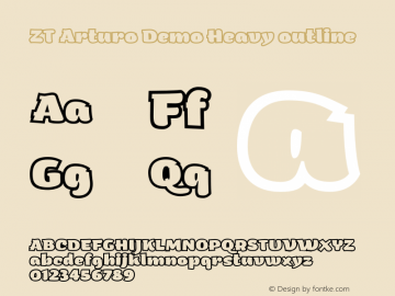 ZT Arturo Demo Heavy outline Version 1.000 Font Sample