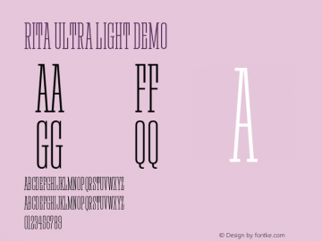 Rita Ultra Light DEMO Version 1.000;PS 001.000;hotconv 1.0.88;makeotf.lib2.5.64775 Font Sample