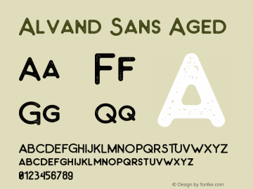 Alvand Sans Aged Version 1.00;May 29, 2018;FontCreator 11.0.0.2400 64-bit图片样张