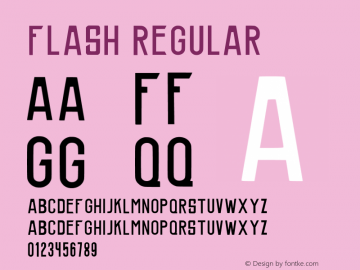 Flash Regular Version 001.008 Font Sample