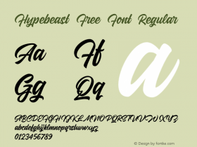 Hypebeast Free Font Version 1.000 Font Sample
