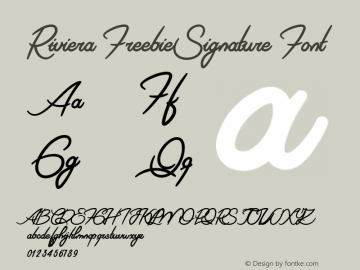 Riviera Freebie Signature Font Version 2.000 Font Sample