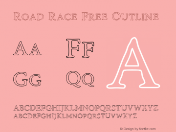 Road Race Free Outline 1.0 Font Sample