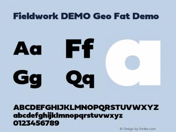 Fieldwork-Geo-Fat-Demo Version 1.0 Font Sample