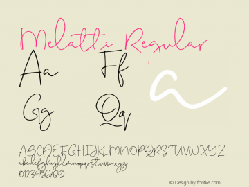 Melatti Version 1.000 Font Sample