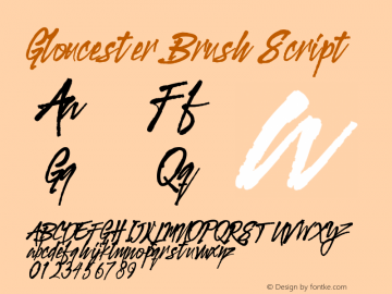 GloucesterBrushScript Version 1.005;Fontself Maker 3.1.0 Font Sample