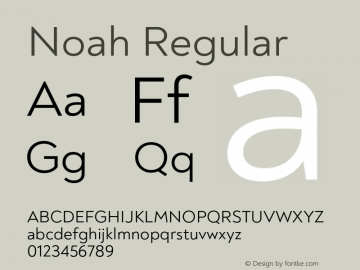 Noah Regular Version 1.000;PS 001.000;hotconv 1.0.88;makeotf.lib2.5.64775图片样张