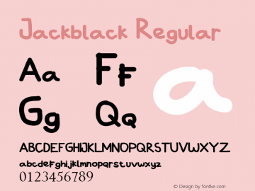 Jackblack Version 1.00;June 24, 2019;FontCreator 12.0.0.2535 32-bit图片样张