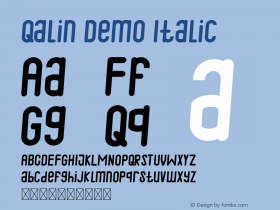 Qalin Demo Italic Version 1.002;Fontself Maker 3.1.2图片样张