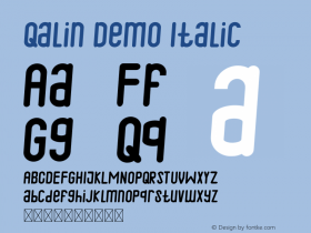 Qalin Demo Italic Version 1.002;Fontself Maker 3.1.2 Font Sample