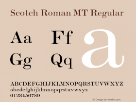 Scotch Roman MT Regular 001.000 Font Sample