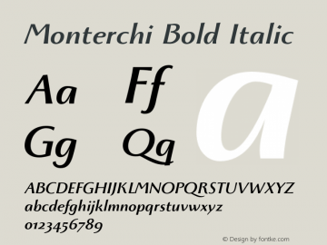 Monterchi Bold Italic Version 1.008;hotconv 1.0.109;makeotfexe 2.5.65596图片样张