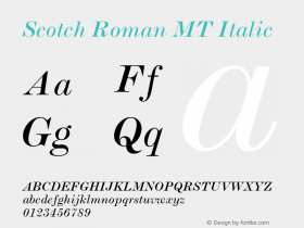 Scotch Roman MT Italic 001.000 Font Sample