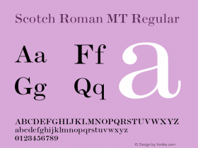 Scotch Roman MT Regular 001.000 Font Sample