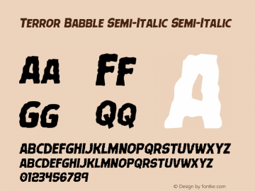 Terror Babble Semi-Italic Version 1.0; 2017图片样张