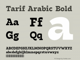 Tarif Arabic Bold Version 1.000;hotconv 1.0.109;makeotfexe 2.5.65596 Font Sample