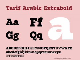 Tarif Arabic Extrabold Version 1.000;hotconv 1.0.109;makeotfexe 2.5.65596 Font Sample