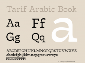 Tarif Arabic Book Version 1.000;hotconv 1.0.109;makeotfexe 2.5.65596 Font Sample