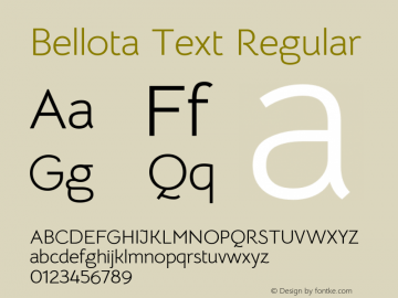 Bellota Text Regular Version 3.000图片样张