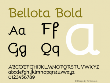 Bellota Bold Version 3.000;hotconv 1.0.109;makeotfexe 2.5.65596 Font Sample