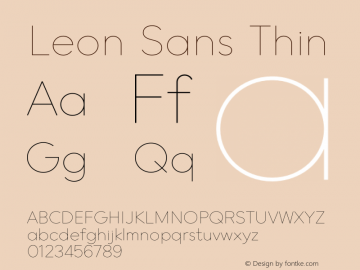 Leon Sans Thin Version 1.0 Font Sample