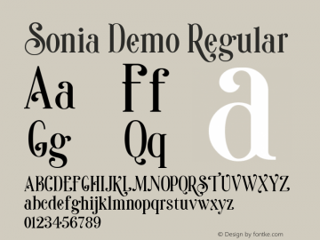 Sonia Demo Version 1.002;Fontself Maker 3.3.0 Font Sample